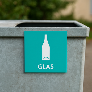 Panneau de tri des déchets – Verre (Panneau en plastique)