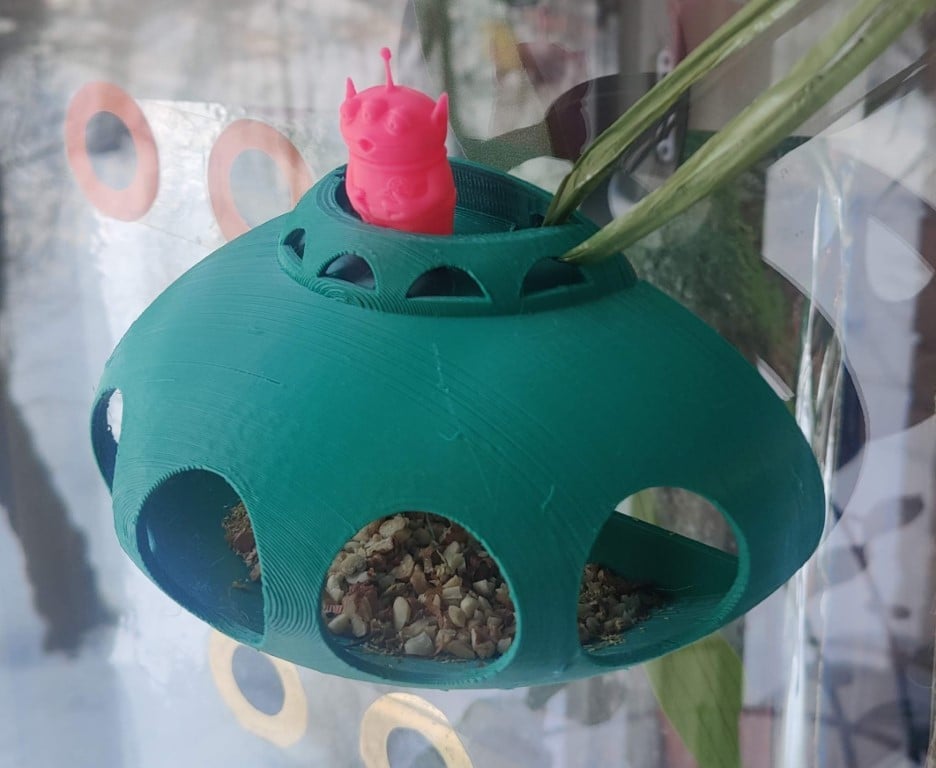 Mangeoire à oiseaux pour fenêtre - Design extraterrestre