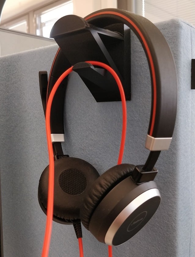 Support de casque pour cloisons dans les environnements de bureau