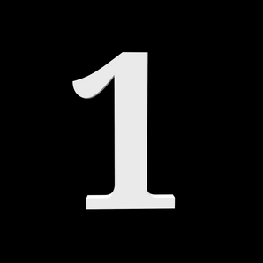 Numéro de maison 1 - Noto Serif - 170 mm de haut - 10 mm de profondeur