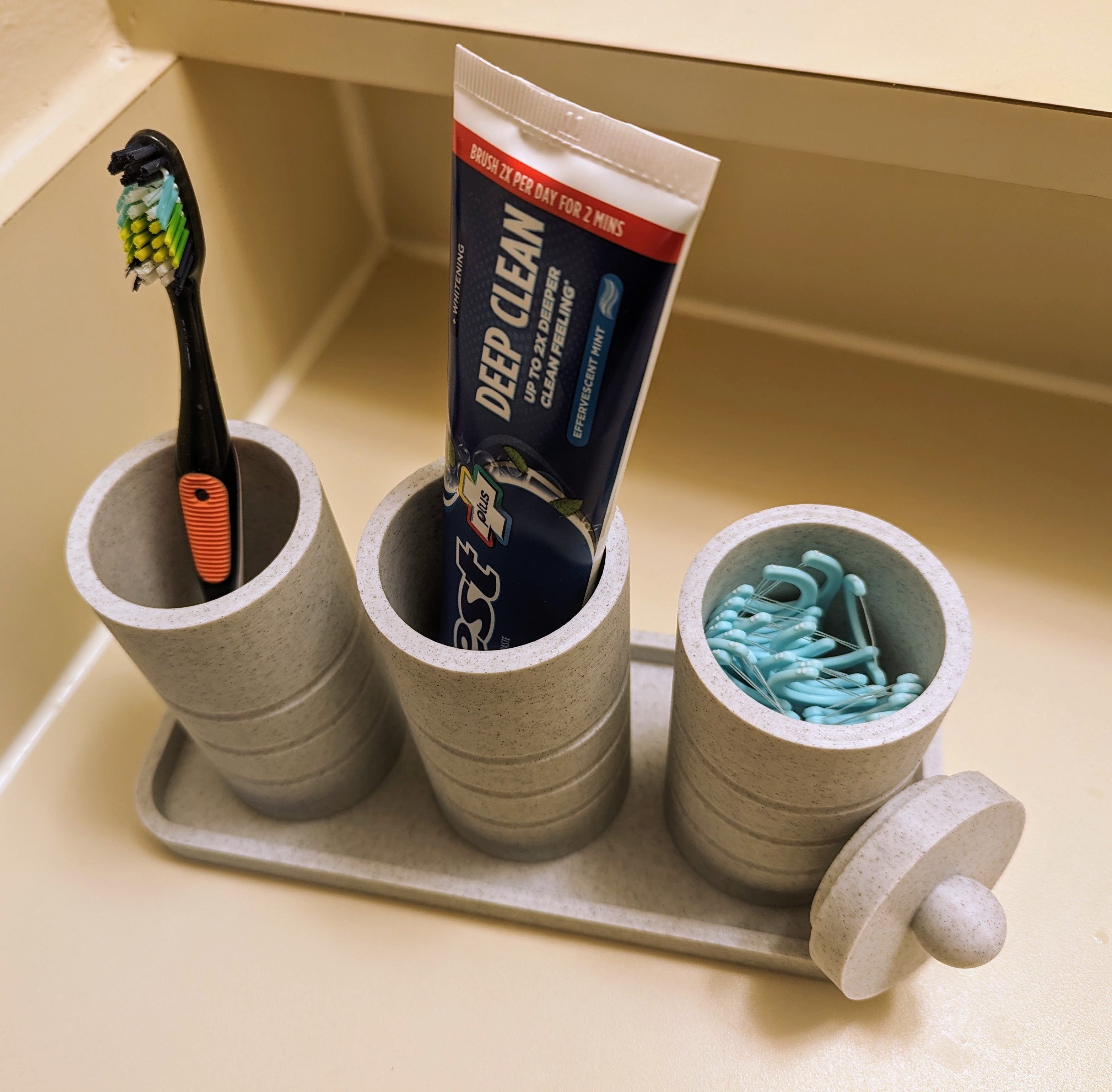 Organisateur de salle de bain pour brosses à dents et cotons-tiges
