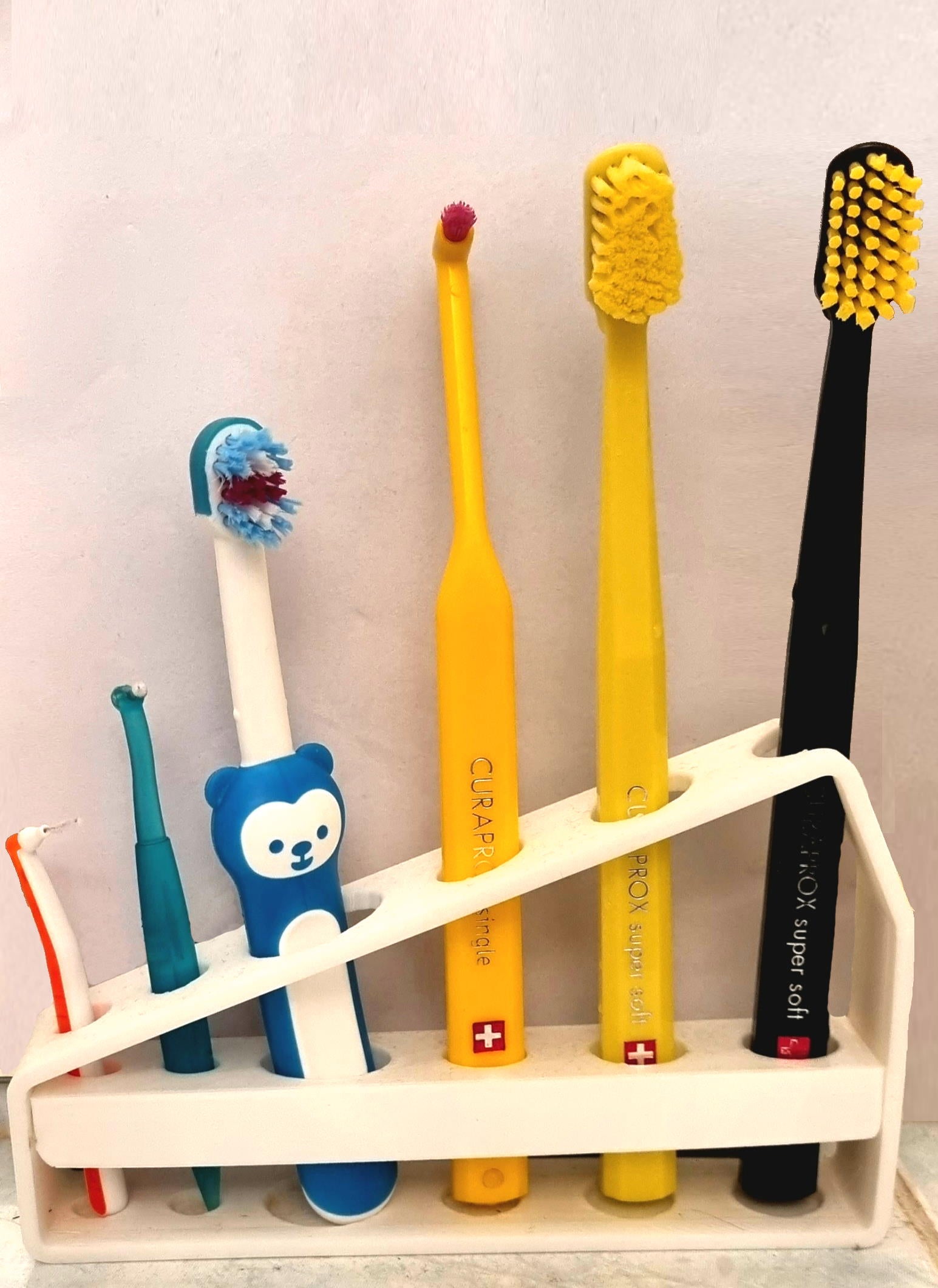 Support de brosse à dents pour 3 brosses Curaprox et 1 brosse enfant