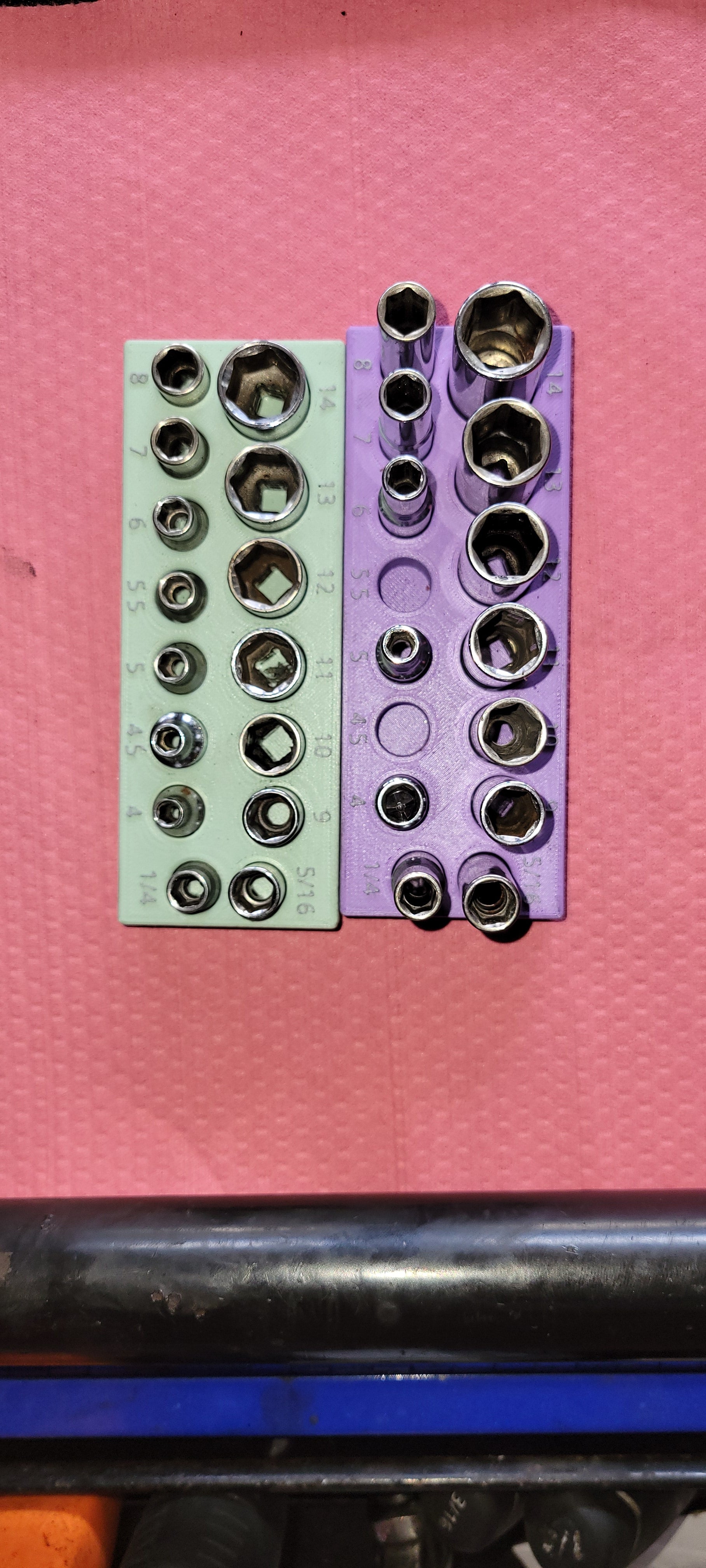 Bac à douilles 1/4 pouce pour l'organisation