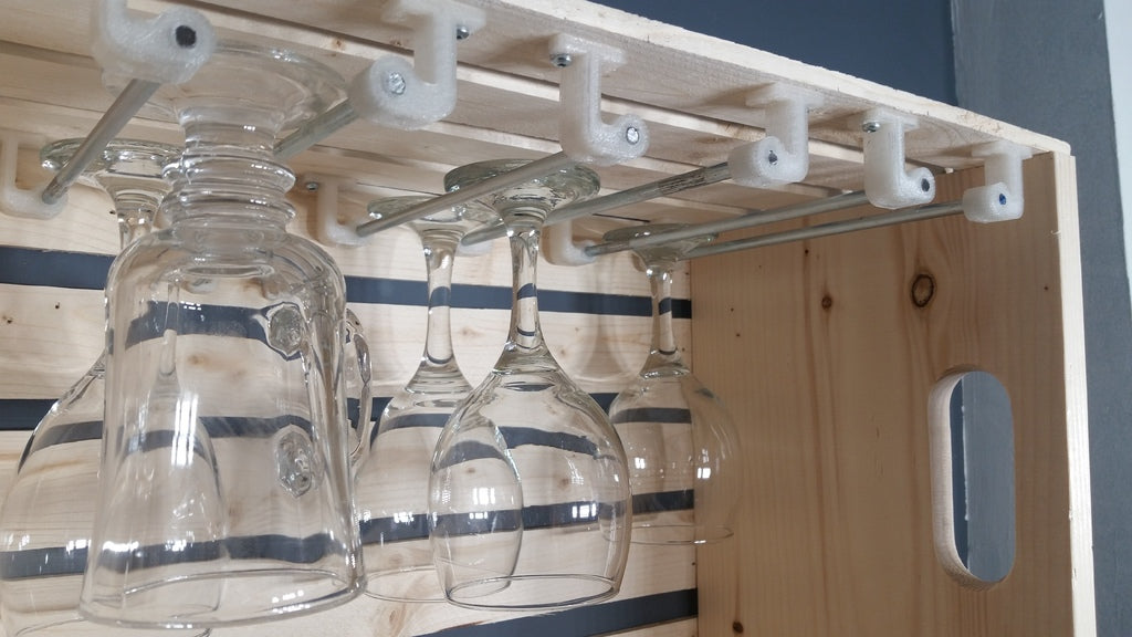 Porte-verre à vin flexible pour montage sous les armoires