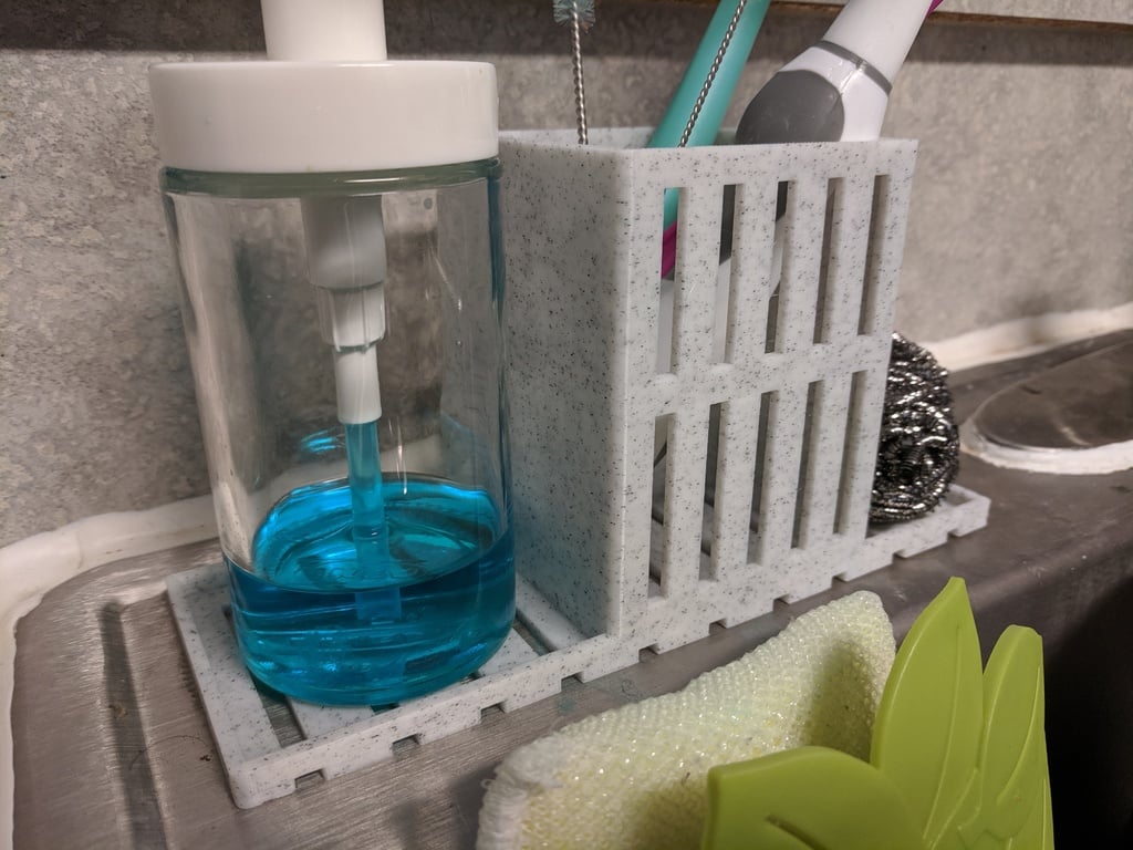 Caddie d'évier de cuisine pratique pour liquide vaisselle et éponge
