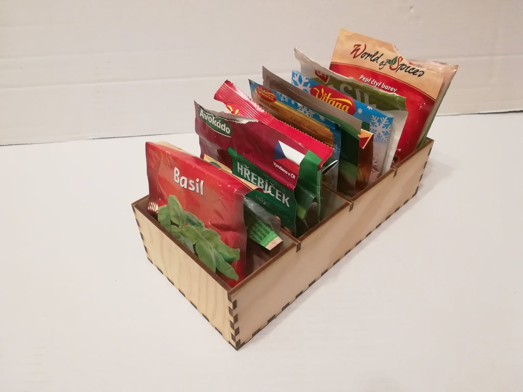 Organisateur d'épices en bois de pin