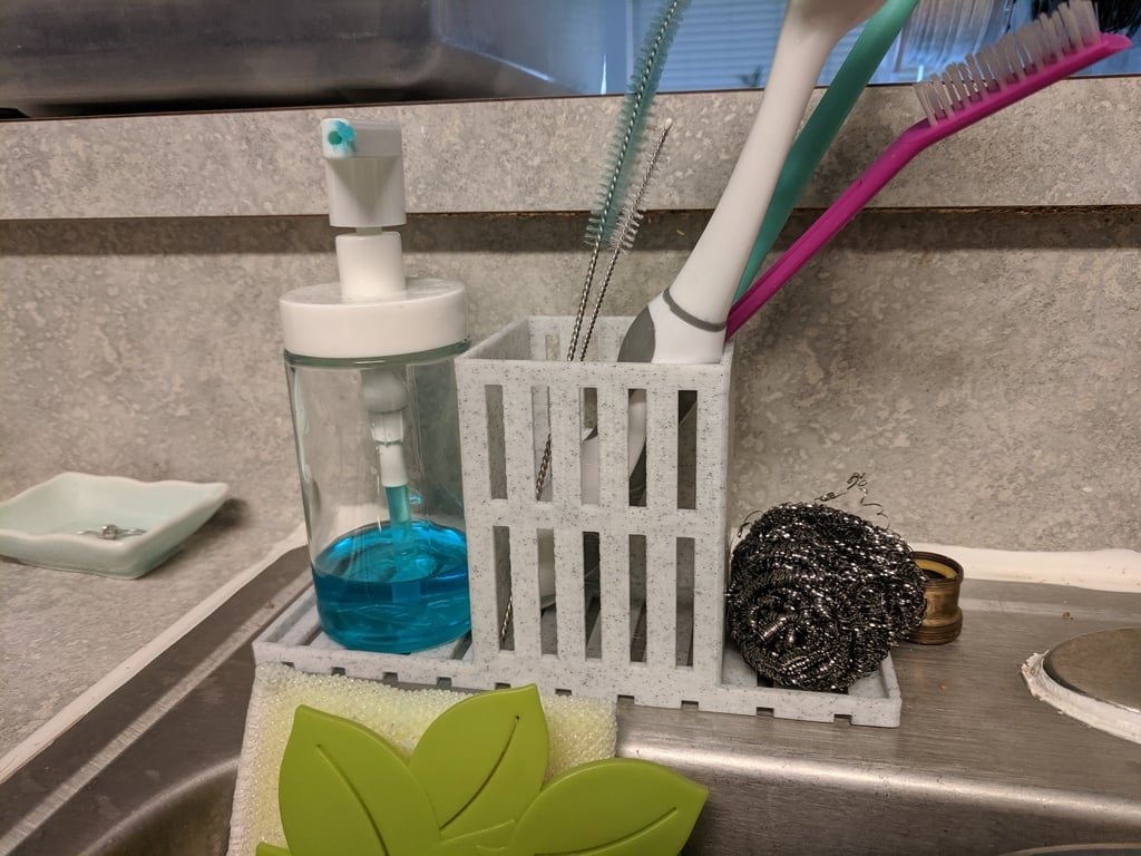 Caddie d'évier de cuisine pratique pour liquide vaisselle et éponge