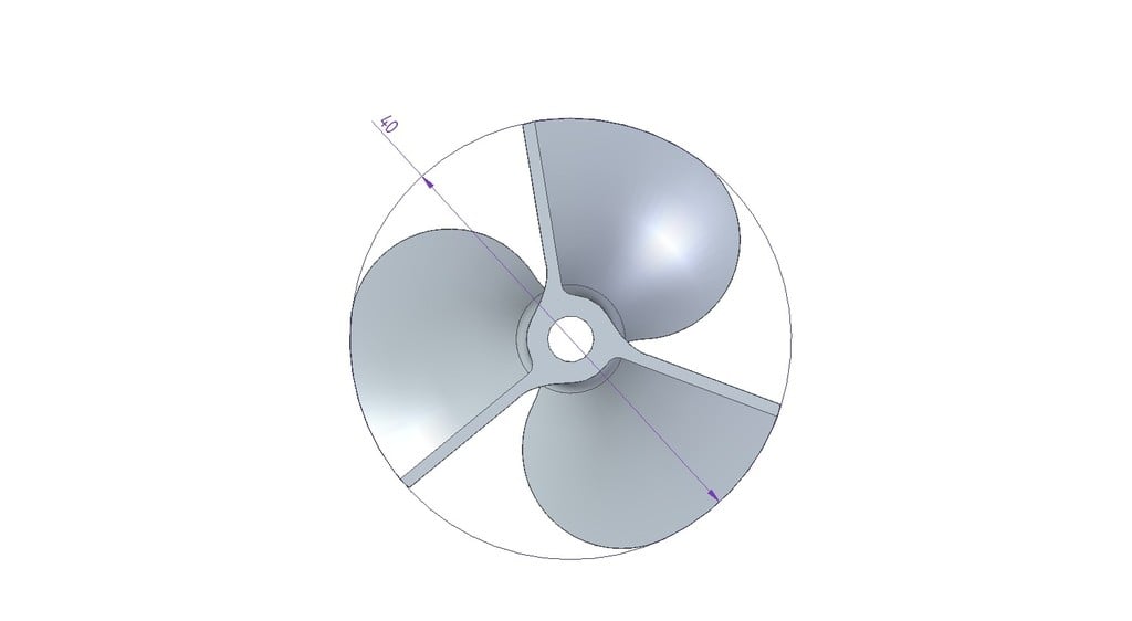 Hélice de bateau RC à 3 pales Alésage de 4 mm - Diamètre de 40 mm