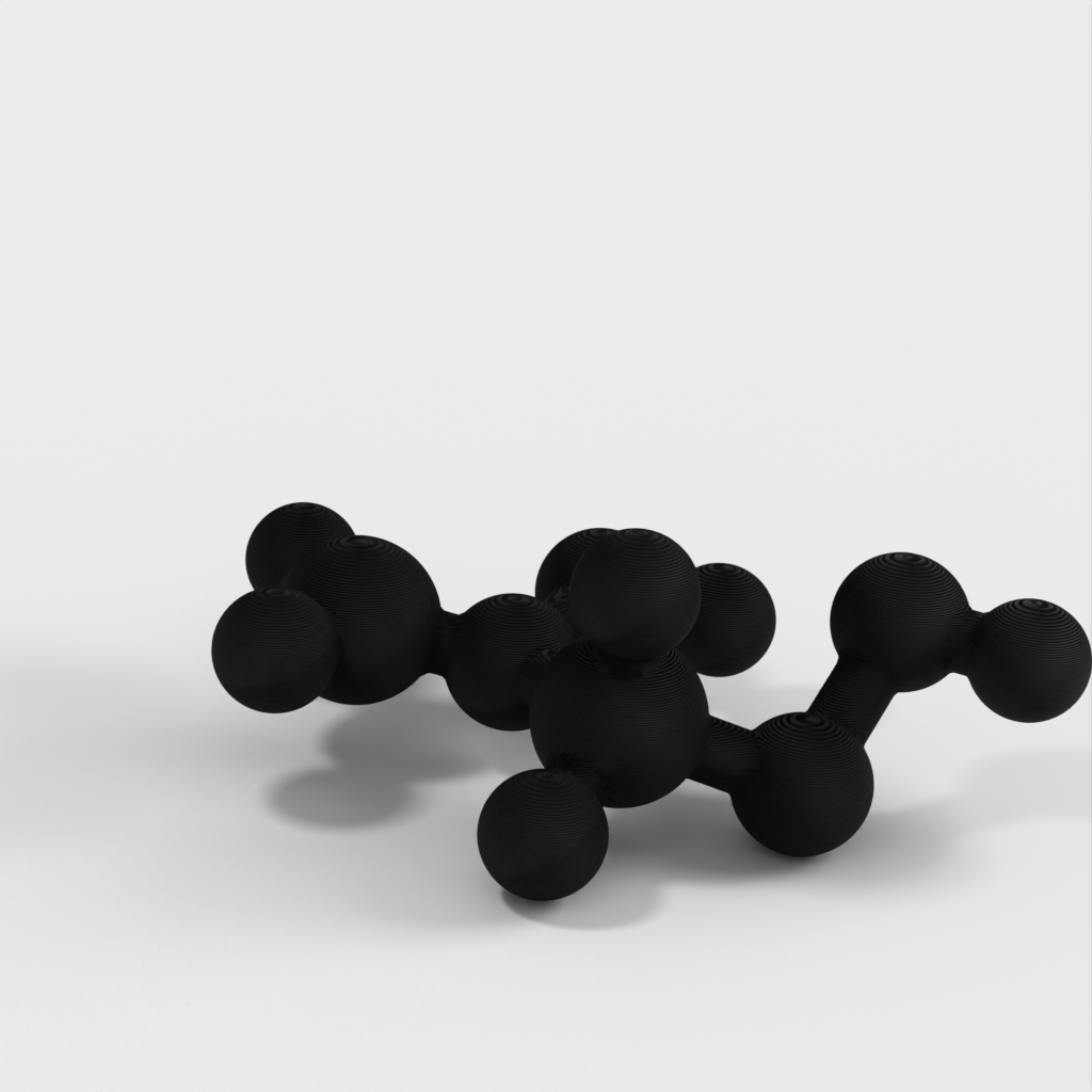 Modélisation moléculaire - Acétate de vinyle - modèle à l'échelle atomique du monomère principal du slime
