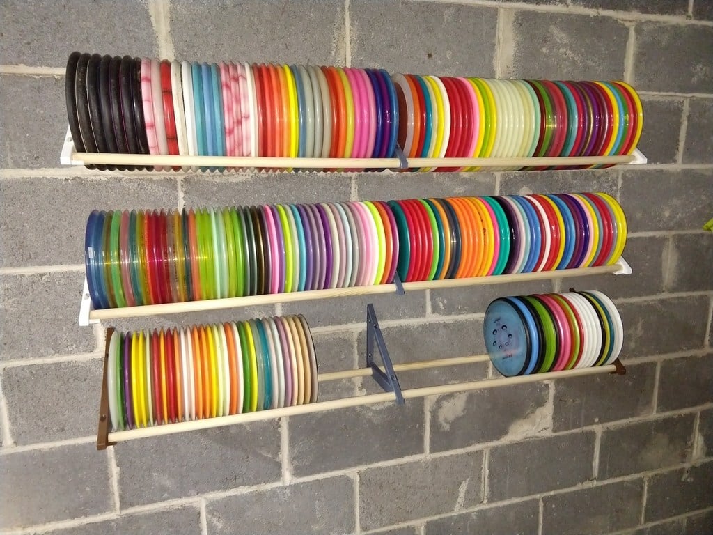 Étagère à disques murale pour Disc Golf – Convient aux tiges de 3/4"