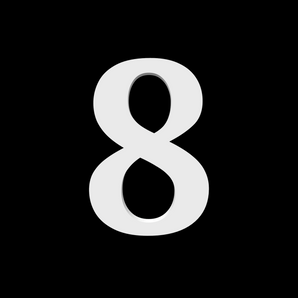 Numéro de maison 8 - Noto Serif - 170 mm de haut - 10 mm de profondeur