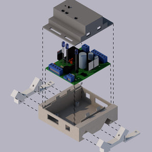 Boîtier de circuit électronique avec adaptateurs de rail DIN