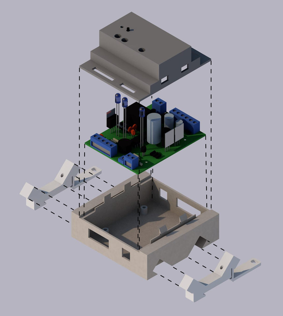 Boîtier de circuit électronique avec adaptateurs de rail DIN