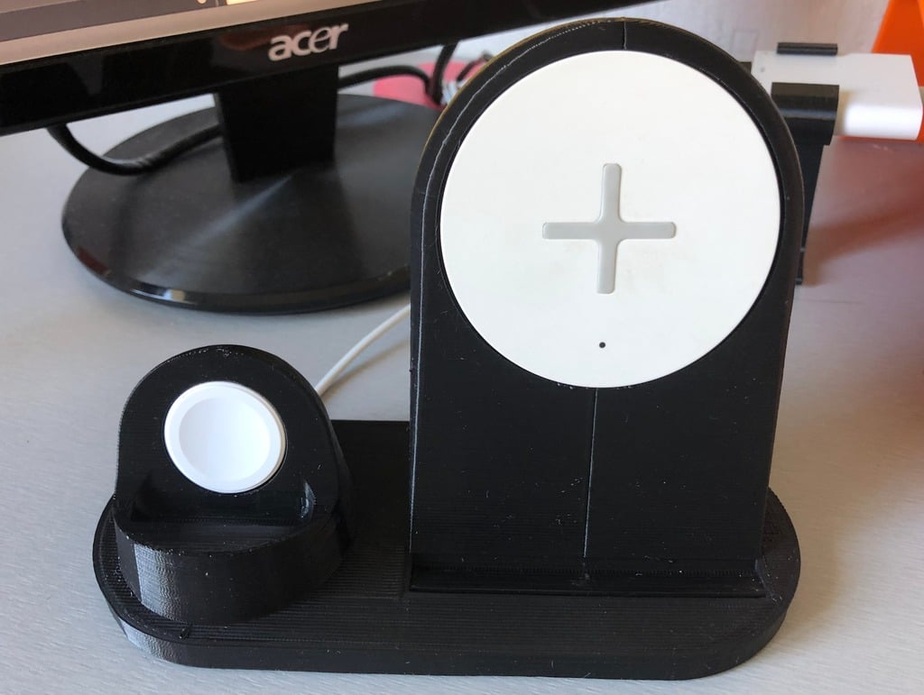 Station d'accueil ronde pour Iphone 8 Plus et Apple Watch - Compatible avec Ikea Rallen