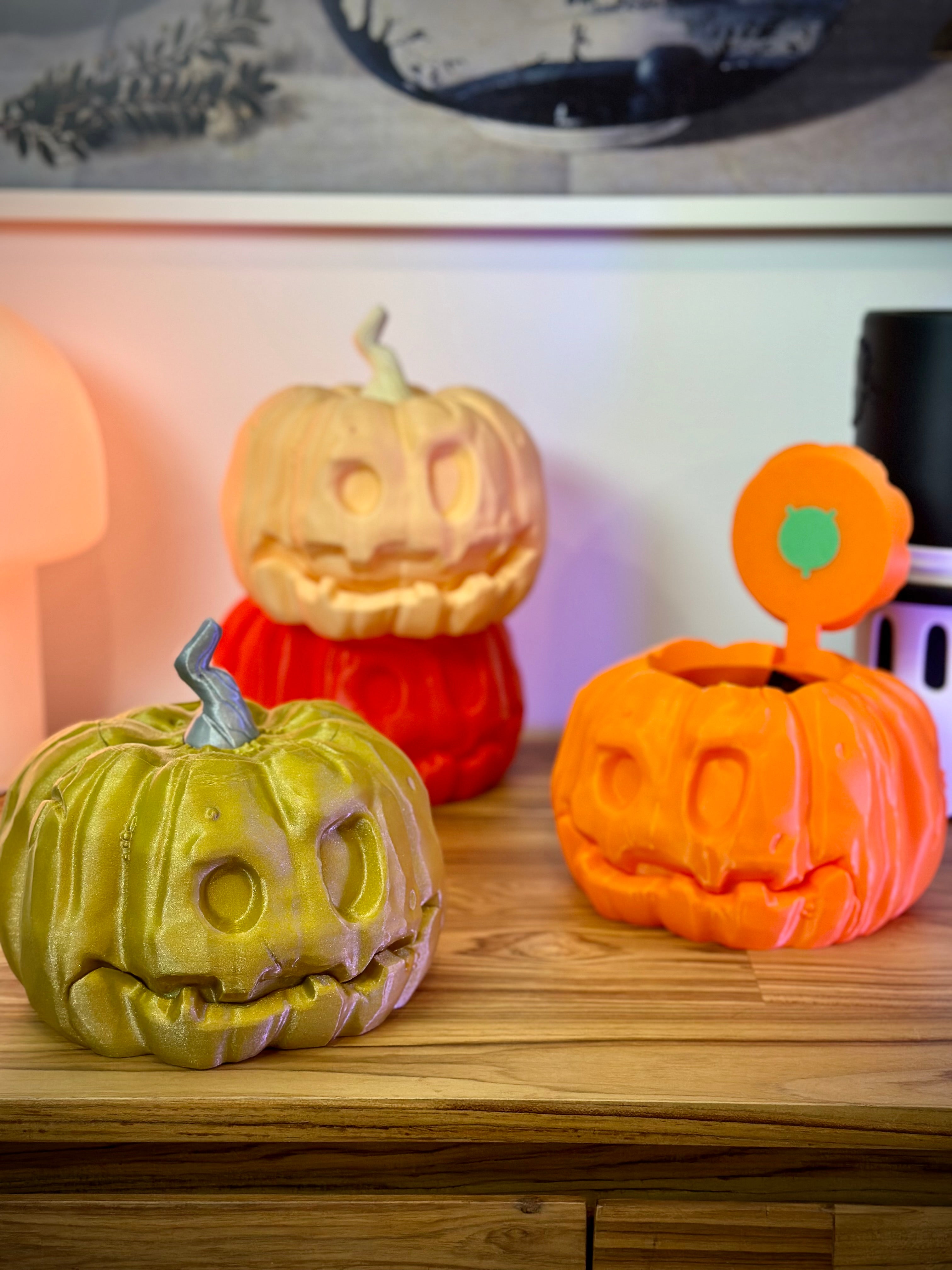 Seau à bonbons articulé d'Halloween citrouille