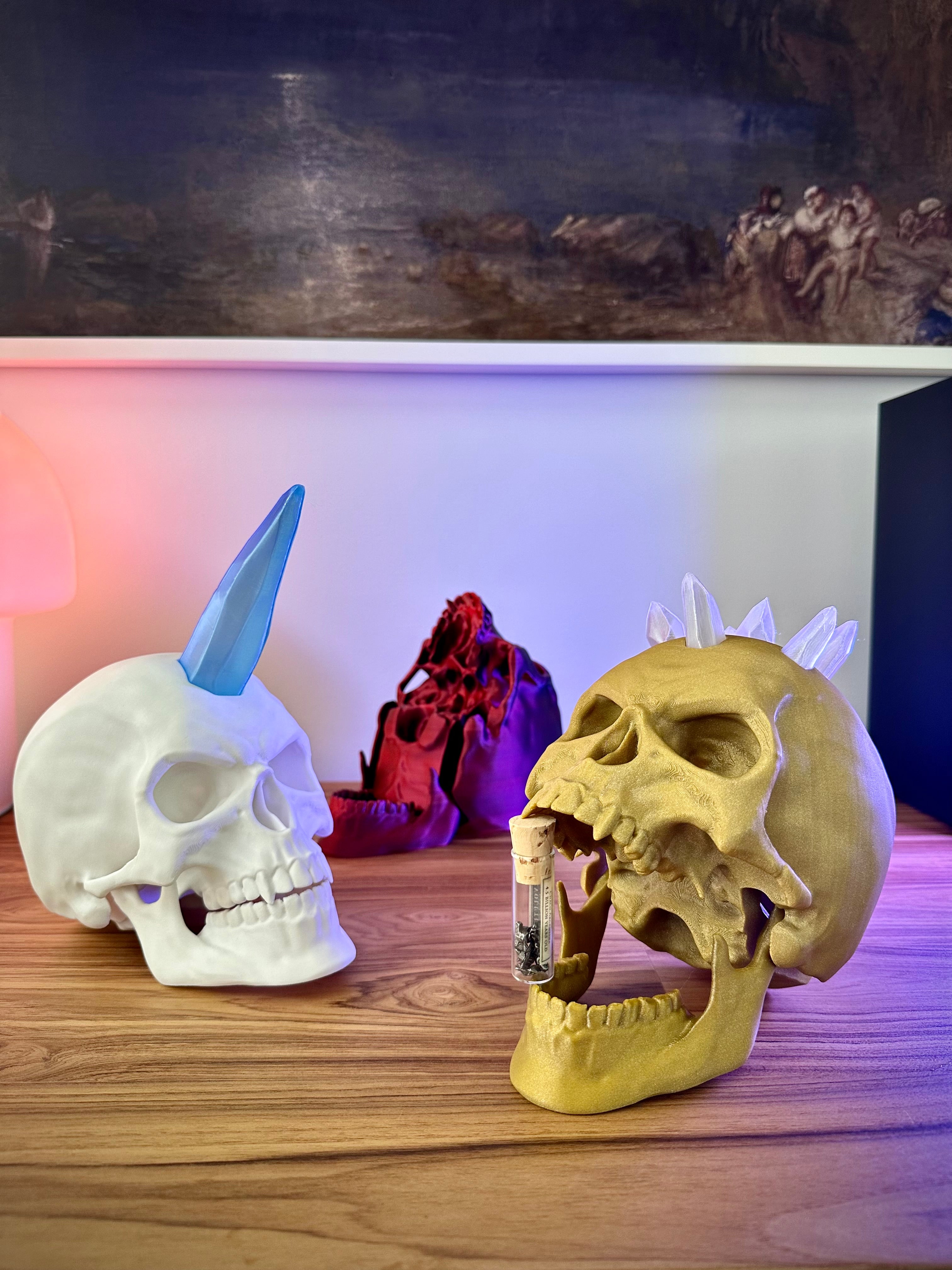 Crânes articulés pour décoration d'Halloween