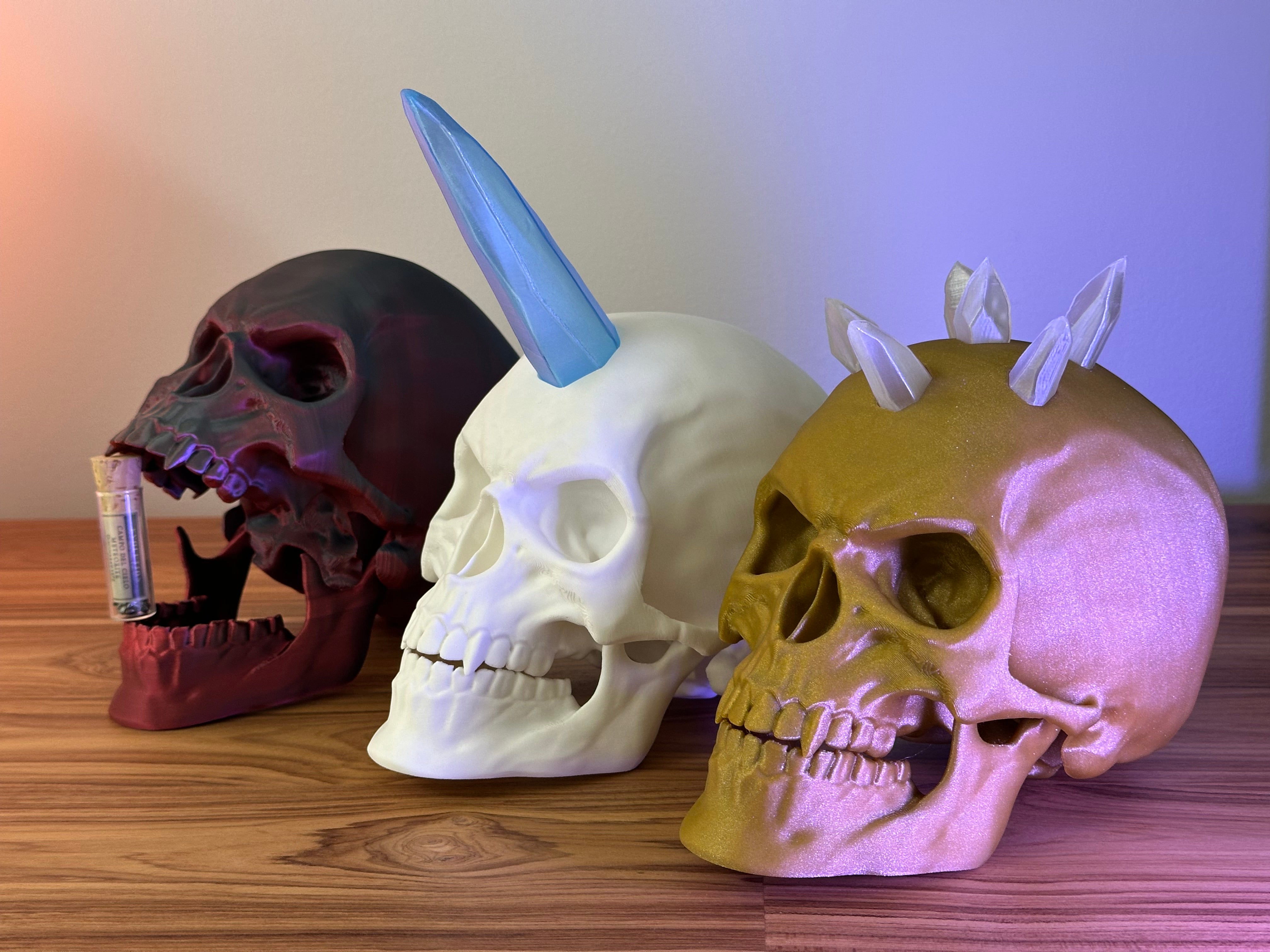 Crânes articulés pour décoration d'Halloween