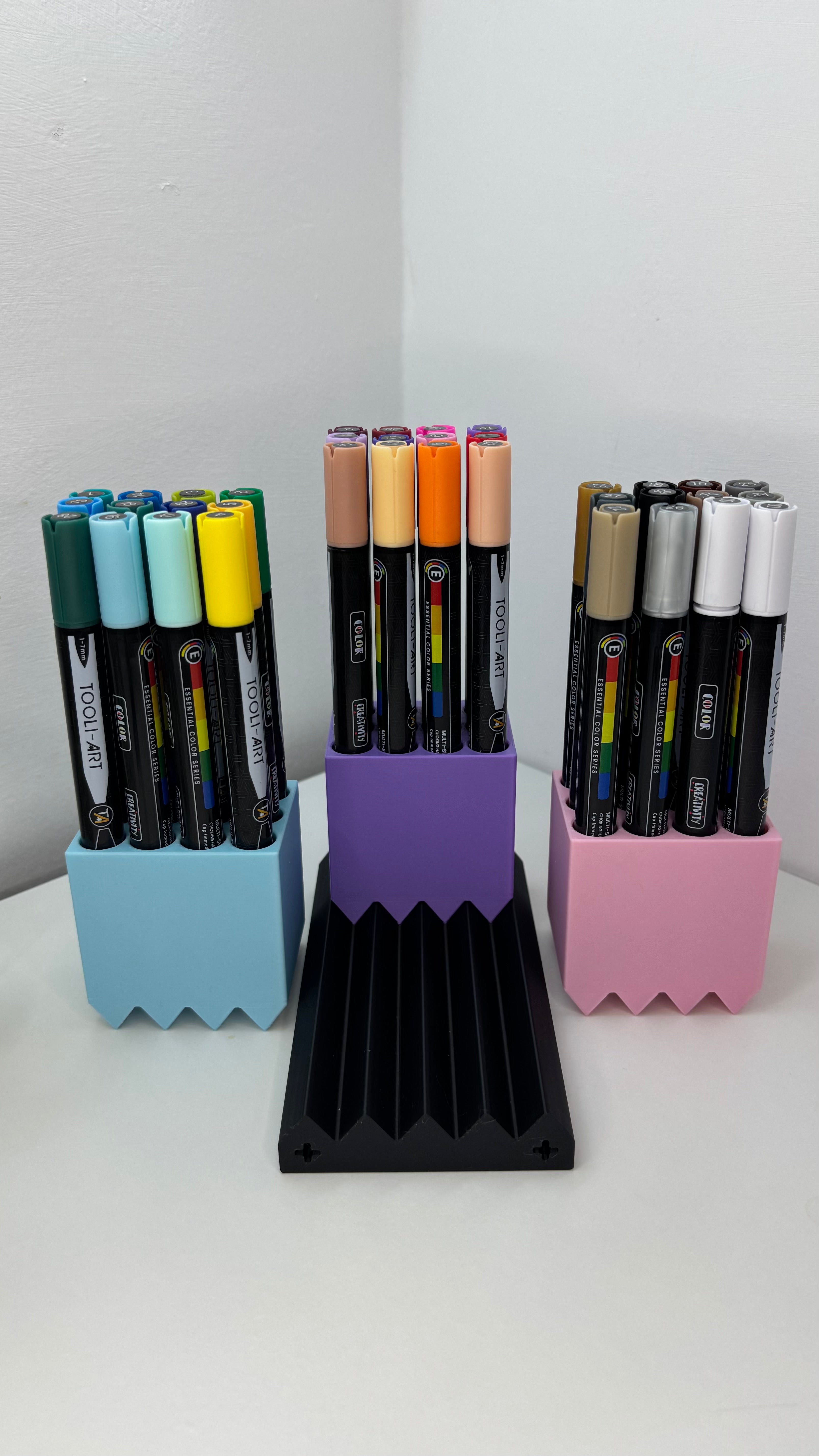 Porte-marqueurs et stylos modulaires - Organisateur de bureau imprimé en 3D personnalisable