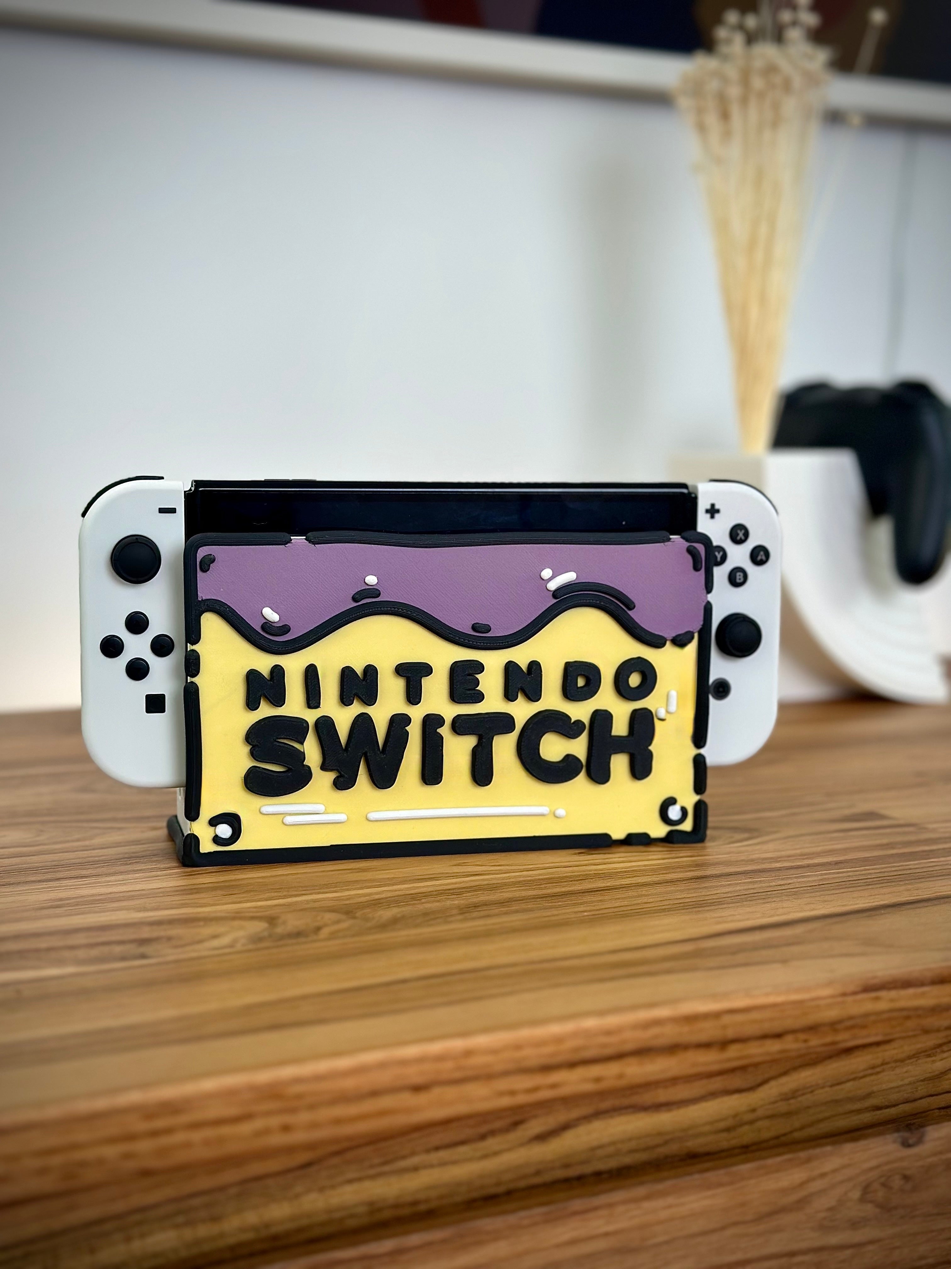 Nintendo Switch/OLED frontplade med tegneserie kage design