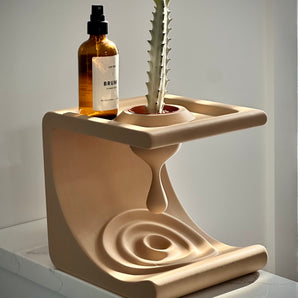 Étagère Virgule minimaliste pour le rangement et les plantes