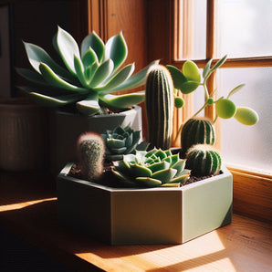 Pot de fleurs octogonal pour cactus et bonsaï