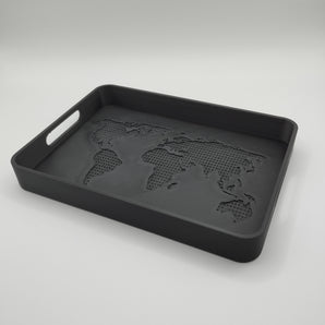 Plateau design moderne avec relief des continents
