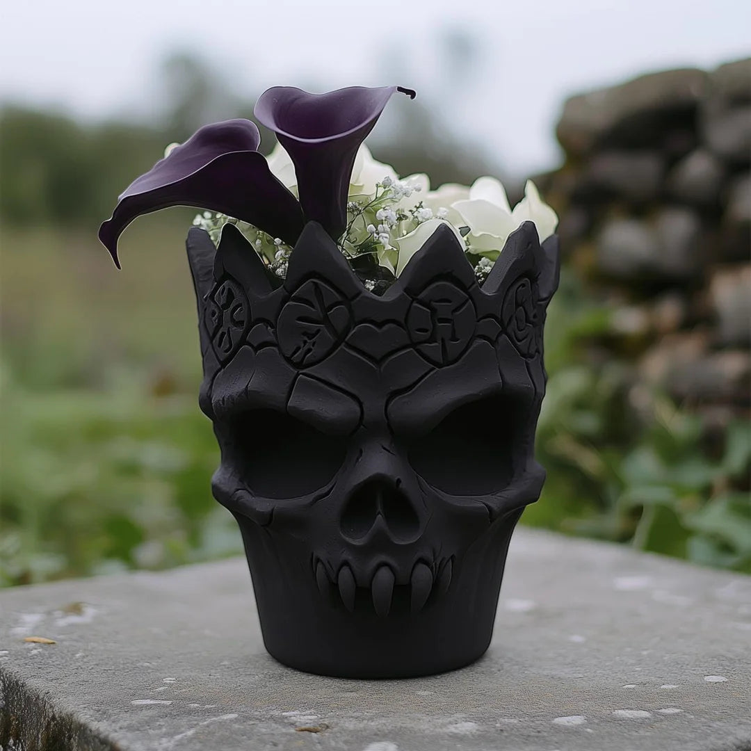 Vase couronne de crâne gothique - Décoration intérieure unique