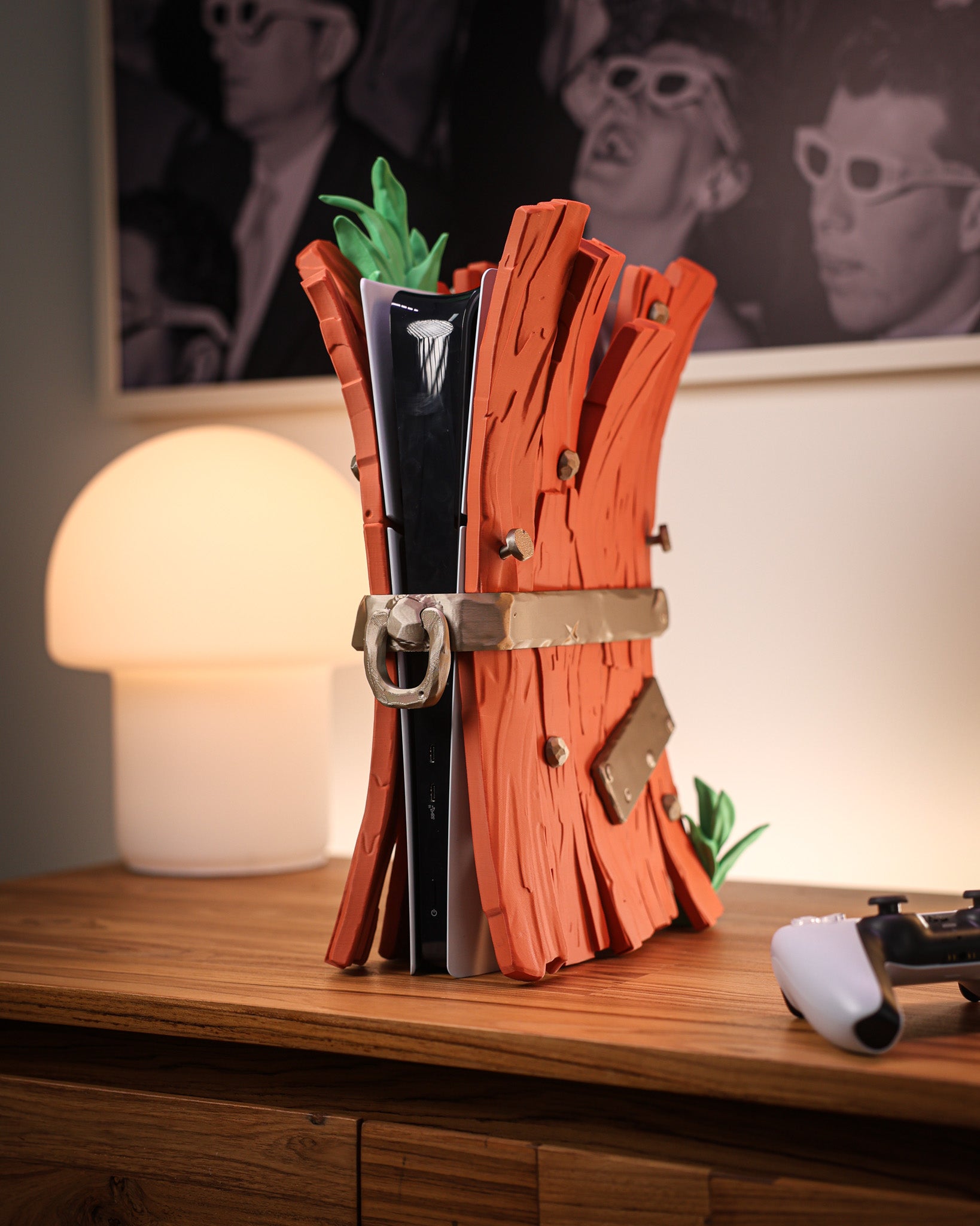 Étui élégant en bois pour PS5 Slim Digital