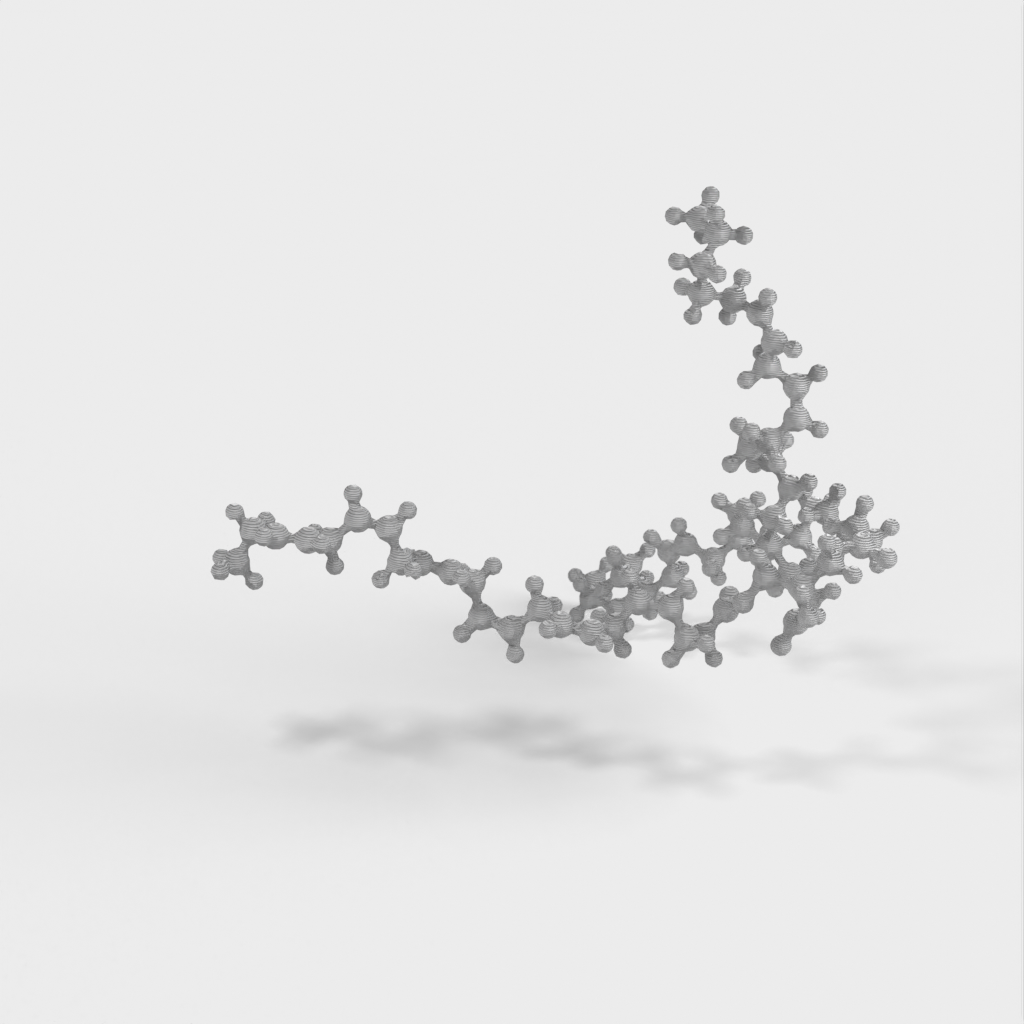 Modèle moléculaire du triacylglycérol à l'échelle atomique