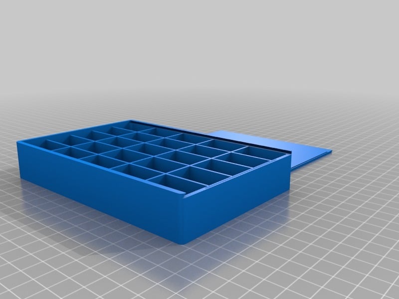 Boîte de rangement avec 25 compartiments et couvercle coulissant