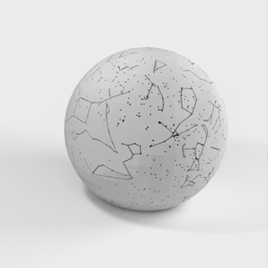 Sphère céleste avec constellations et emplacement des étoiles