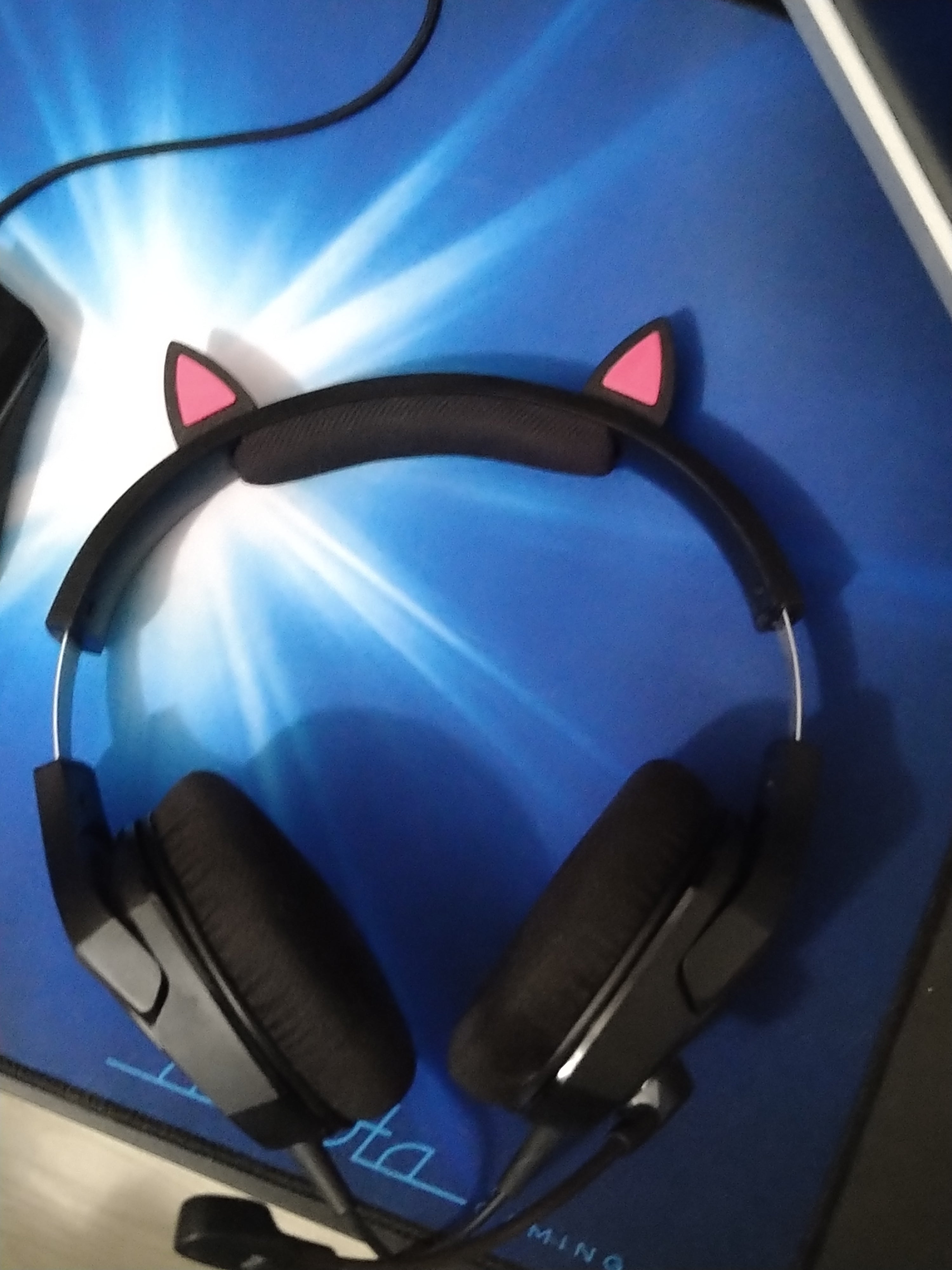 Oreilles de chat amusantes pour casque de jeu HyperX Cloud Stinger Core