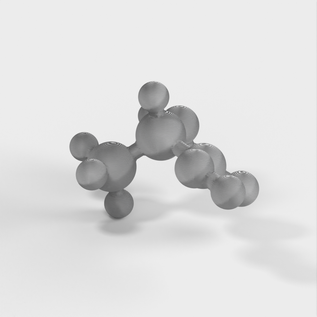 Modèle moléculaire de l'alanine à l'échelle atomique