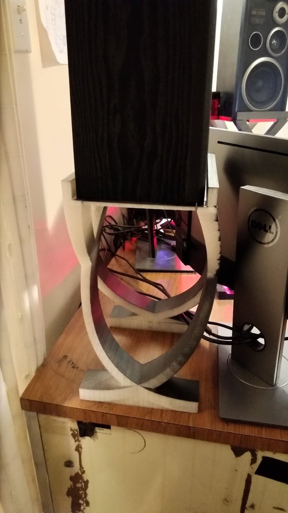 Supports d'enceintes pour bureau avec rangement