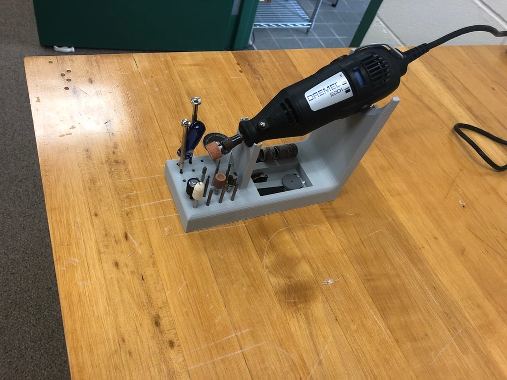 Support Dremel avec organisateur d'embouts et couronne de câble
