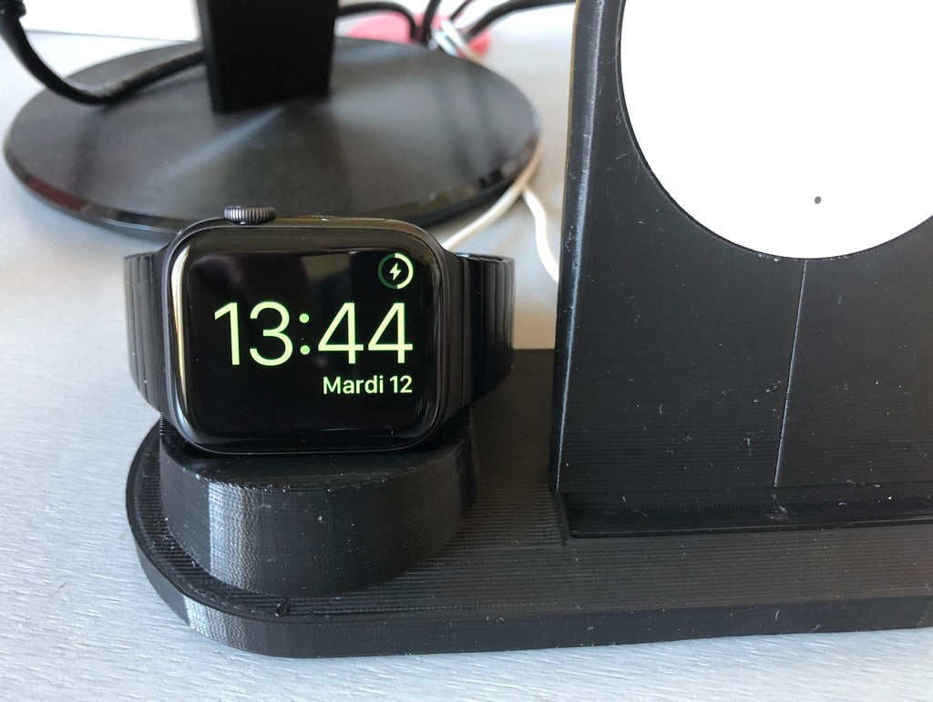 Station d'accueil ronde pour Iphone 8 Plus et Apple Watch - Compatible avec Ikea Rallen