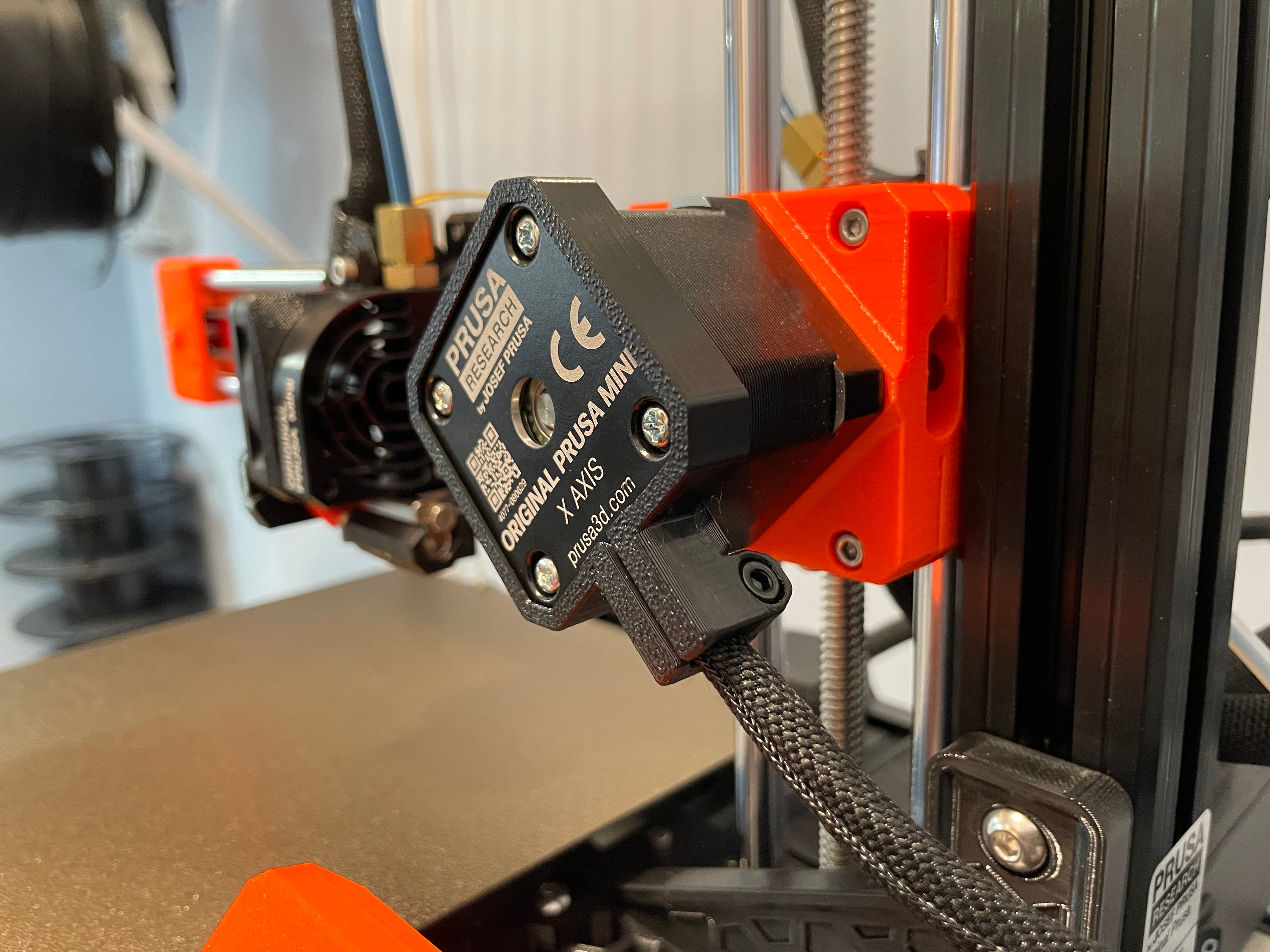 Support de câble moteur axe X Prusa MK3/Mini avec décharge de traction