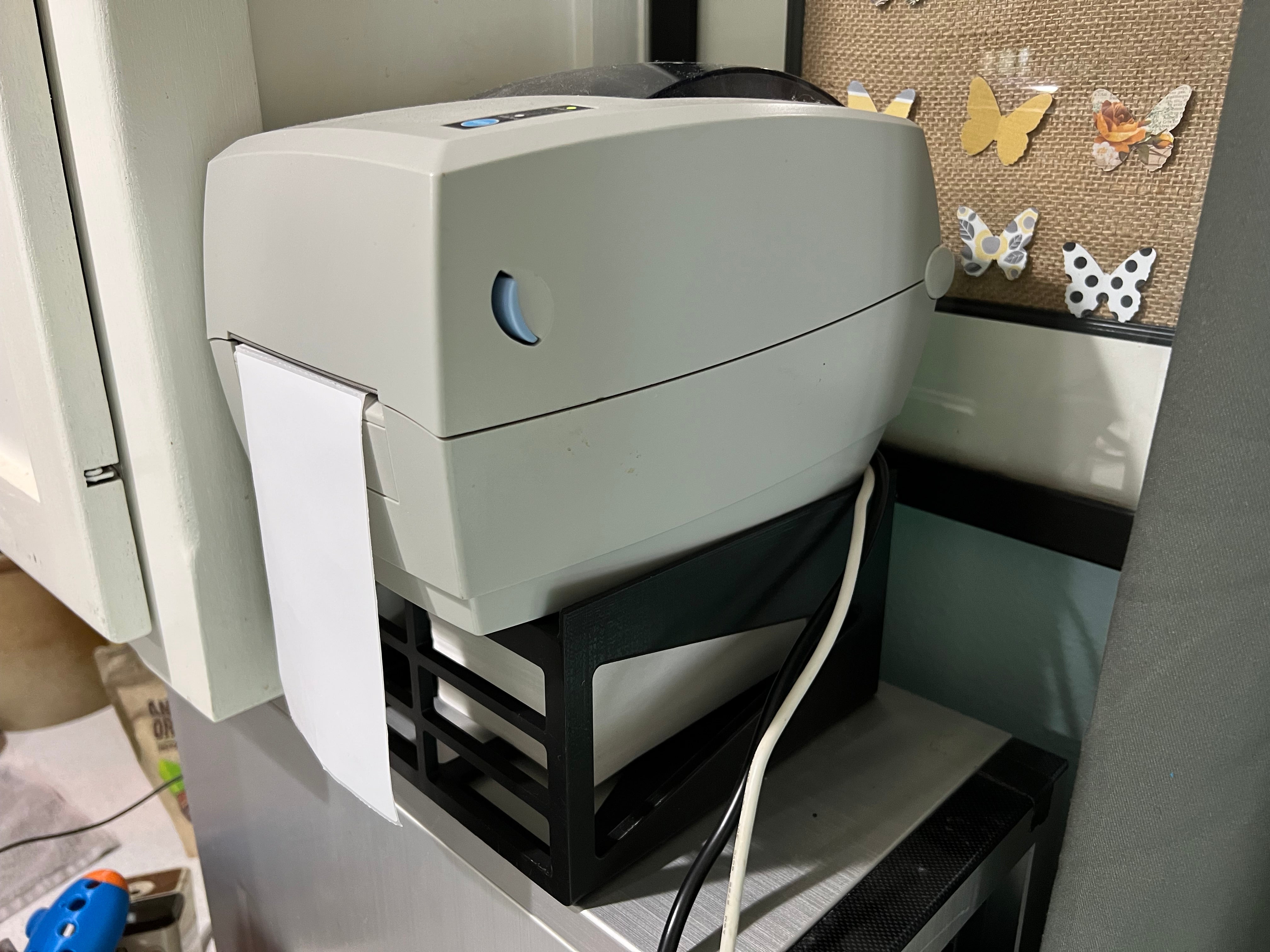 Support peu encombrant pour imprimante d'étiquettes thermiques