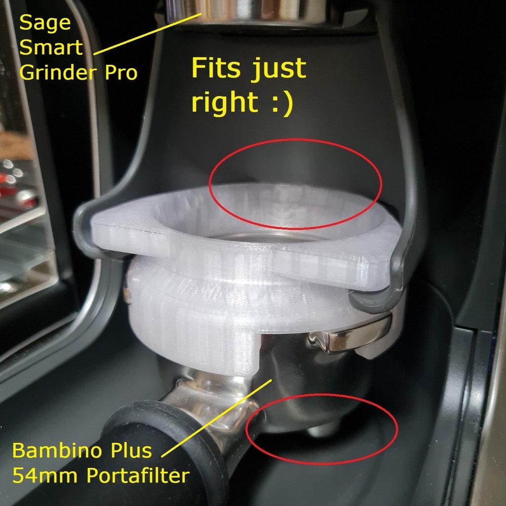 Entonnoir pour porte-filtre de 54 mm pour Breville Bambino Plus - S'adapte au support Smartgrinder Pro