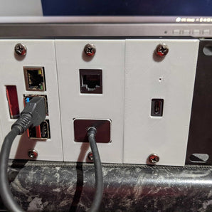 Concentrateur USB3 Raspberry Pi et port réseau supplémentaire - Adaptateur de montage en rack 19" 2U
