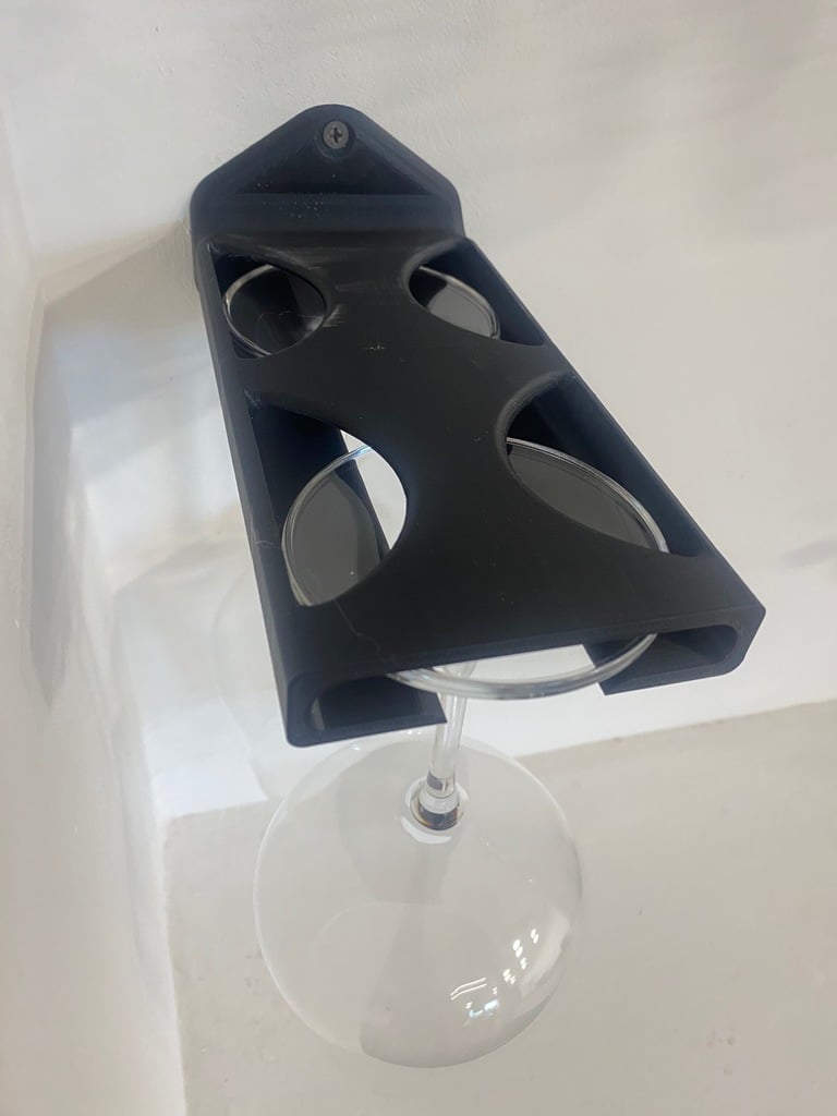 Porte-verres à vin mural pour 2 verres