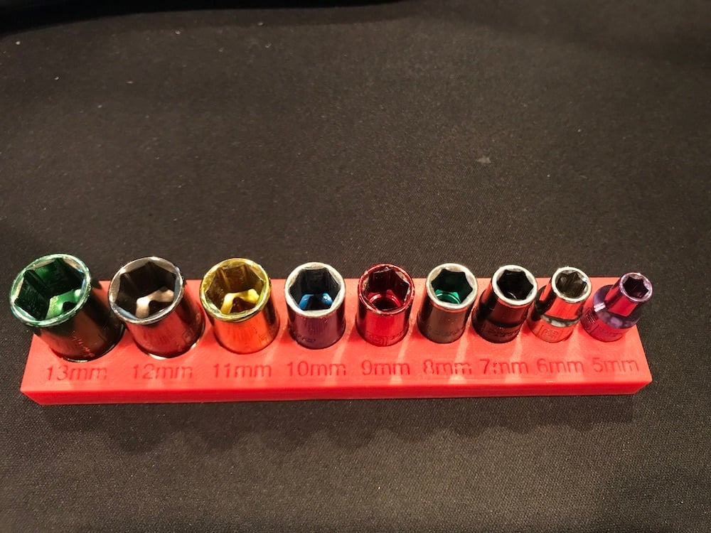 Organisateur de douilles magnétiques métriques 1/4"