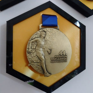 Support de médaille hexagonal à 2 couleurs
