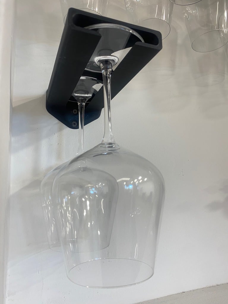Porte-verres à vin mural pour 2 verres