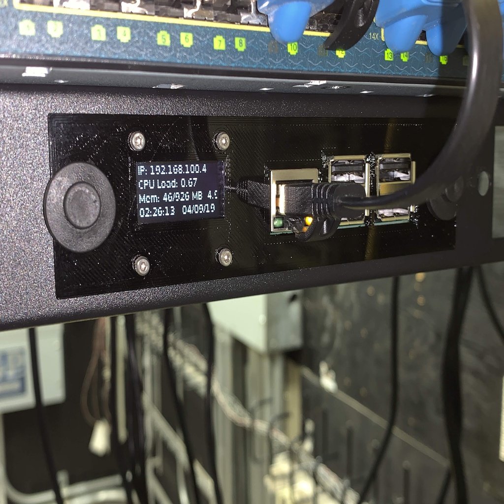 Montage en rack 1U pour Raspberry Pi 3B+ et 4B avec PoE Hat