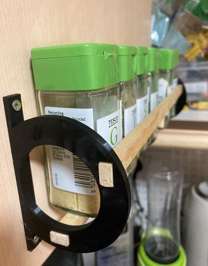 Étagère à épices modulaire pour lattes de bois standard