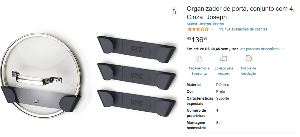 Support de couvercle de casserole pour portes d'armoires - Ensemble de 4