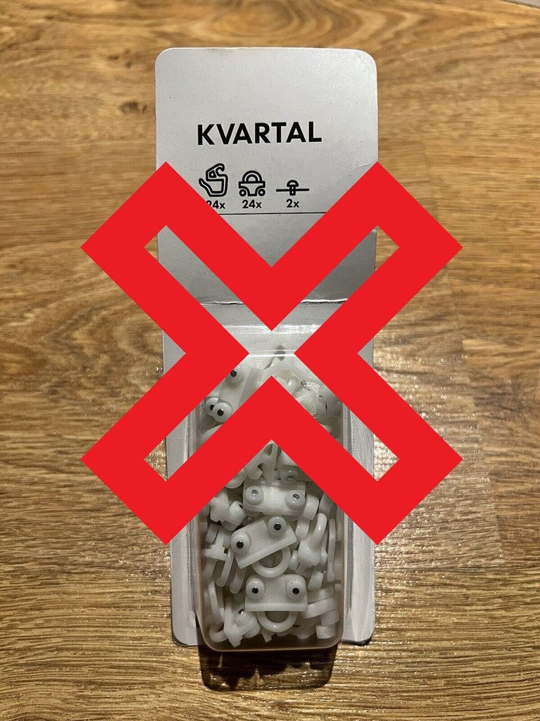 IKEA KVARTAL Crochets pour rideaux Volets roulants de remplacement