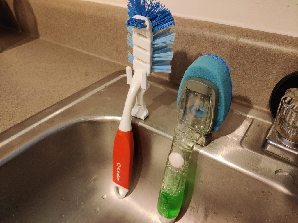 Porte-brosse à vaisselle avec distributeur de savon pour l'évier de cuisine
