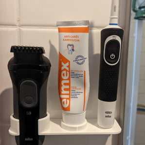 Support mural pour brosse à dents électrique, dentifrice et rasoir